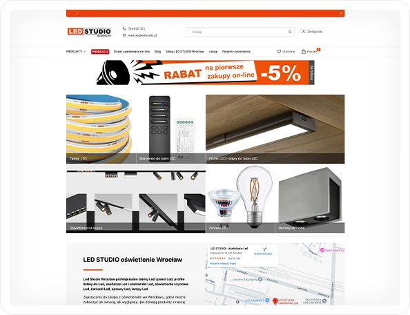 led-studio.pl korzysta z Hammer PRO SF i Shoper